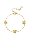 Braccialetti con ciondoli in acciaio inossidabile, modello Flower Simple, serie Daily Simple, gioielli da donna