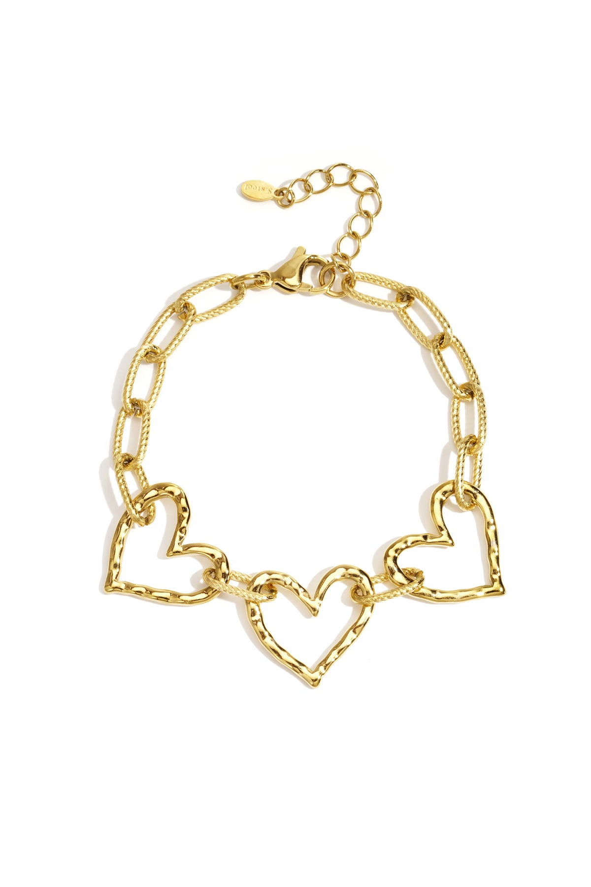 Braccialetti a catena in acciaio inossidabile con cuore, casual, quotidiani, semplici, gioielli da donna