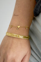 Braccialetti a catena in acciaio inossidabile con cuore, casual, quotidiani, semplici, gioielli da donna