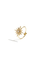 Anello regolabile con stella cadente e pietre