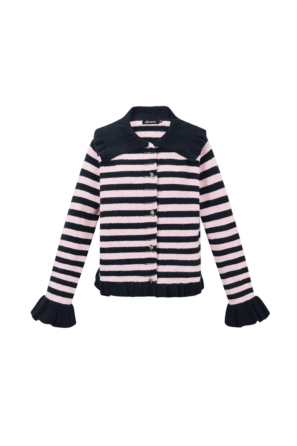 Cardigan Donna in Fibra di Poliestere Maglia Stile Casual a Righe