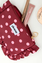 Borse per il trucco a pois, casual, in poliestere, accessori quotidiani