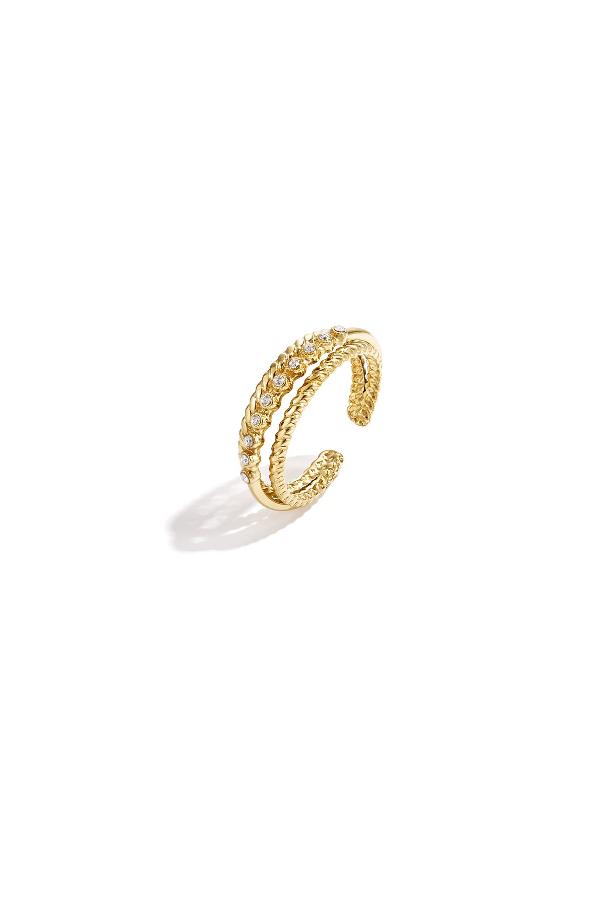 Anello doppio con piccole pietre