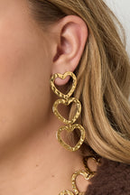 Orecchini pendenti in acciaio inossidabile a forma di cuore, casual, quotidiani, semplici, da donna