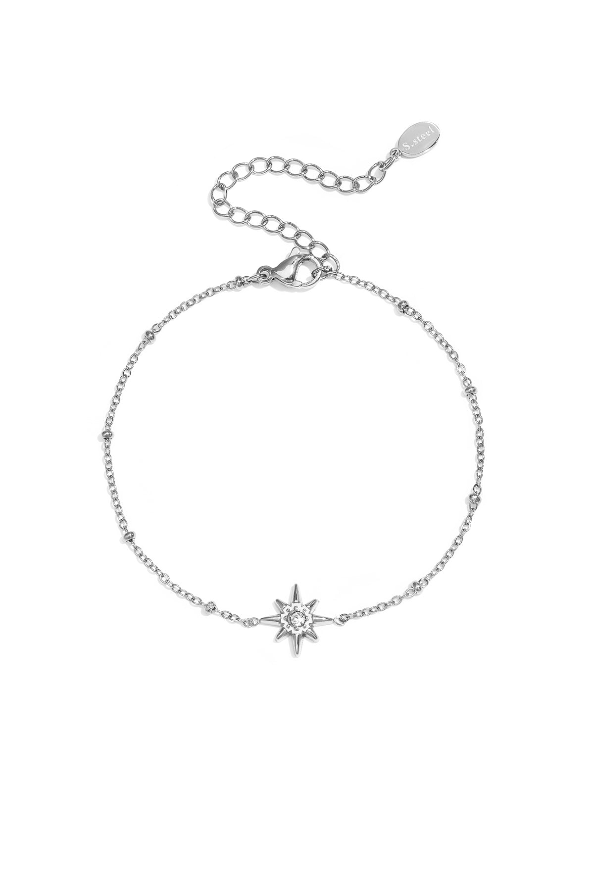 Braccialetto con perline e stella cadente con pietra