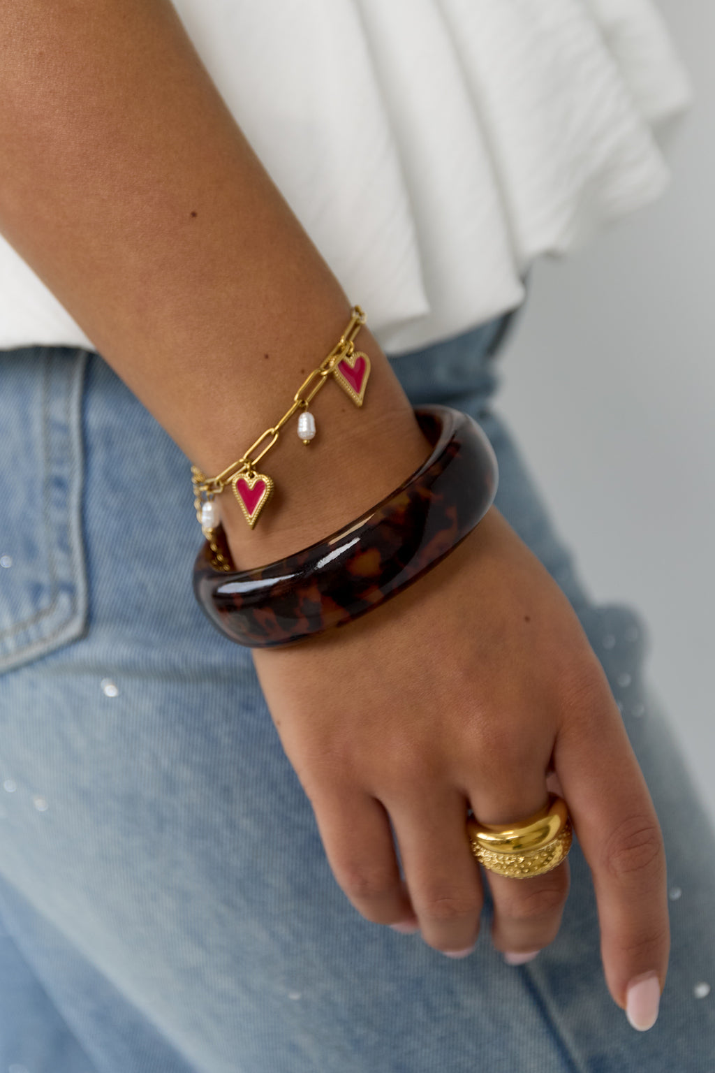 Bracciale in resina leopardata