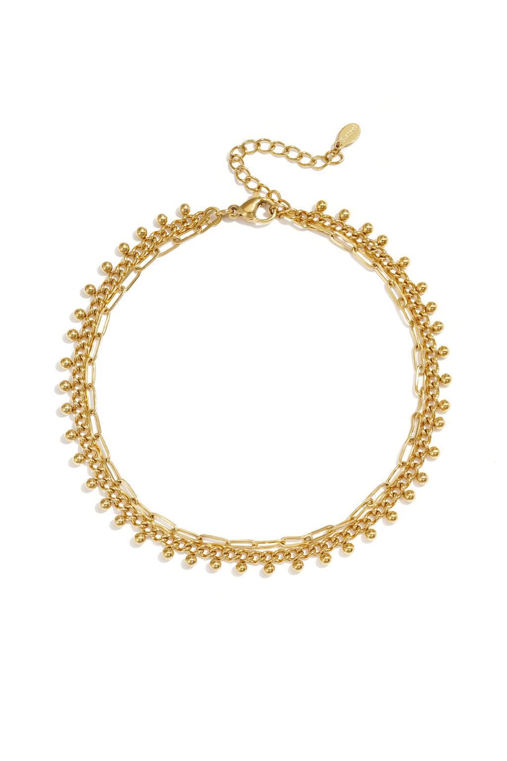 Cavigliere in acciaio inossidabile con catena, serie casual e semplice, gioielli da donna per tutti i giorni.