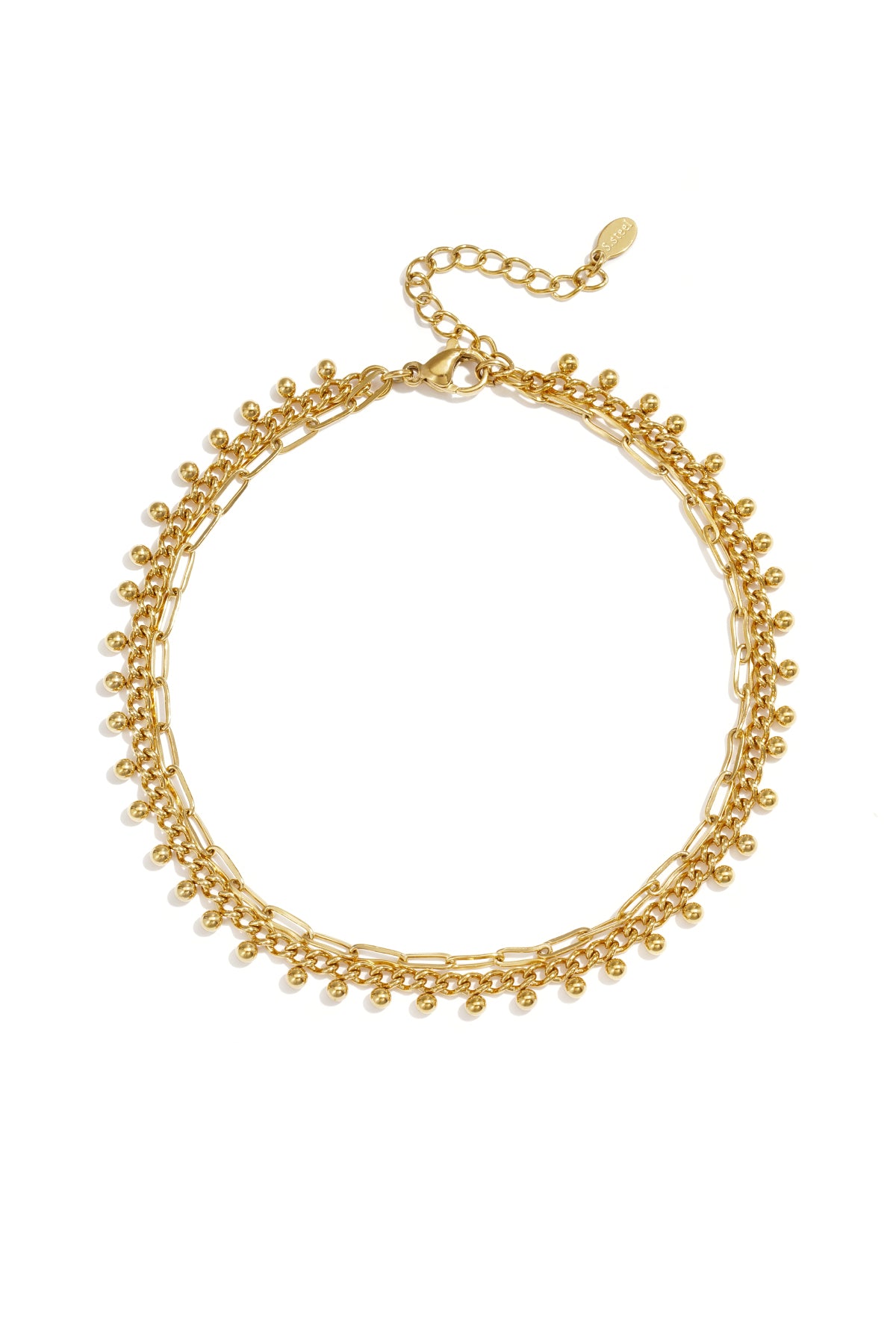 Cavigliere in acciaio inossidabile con catena, serie casual e semplice, gioielli da donna per tutti i giorni.