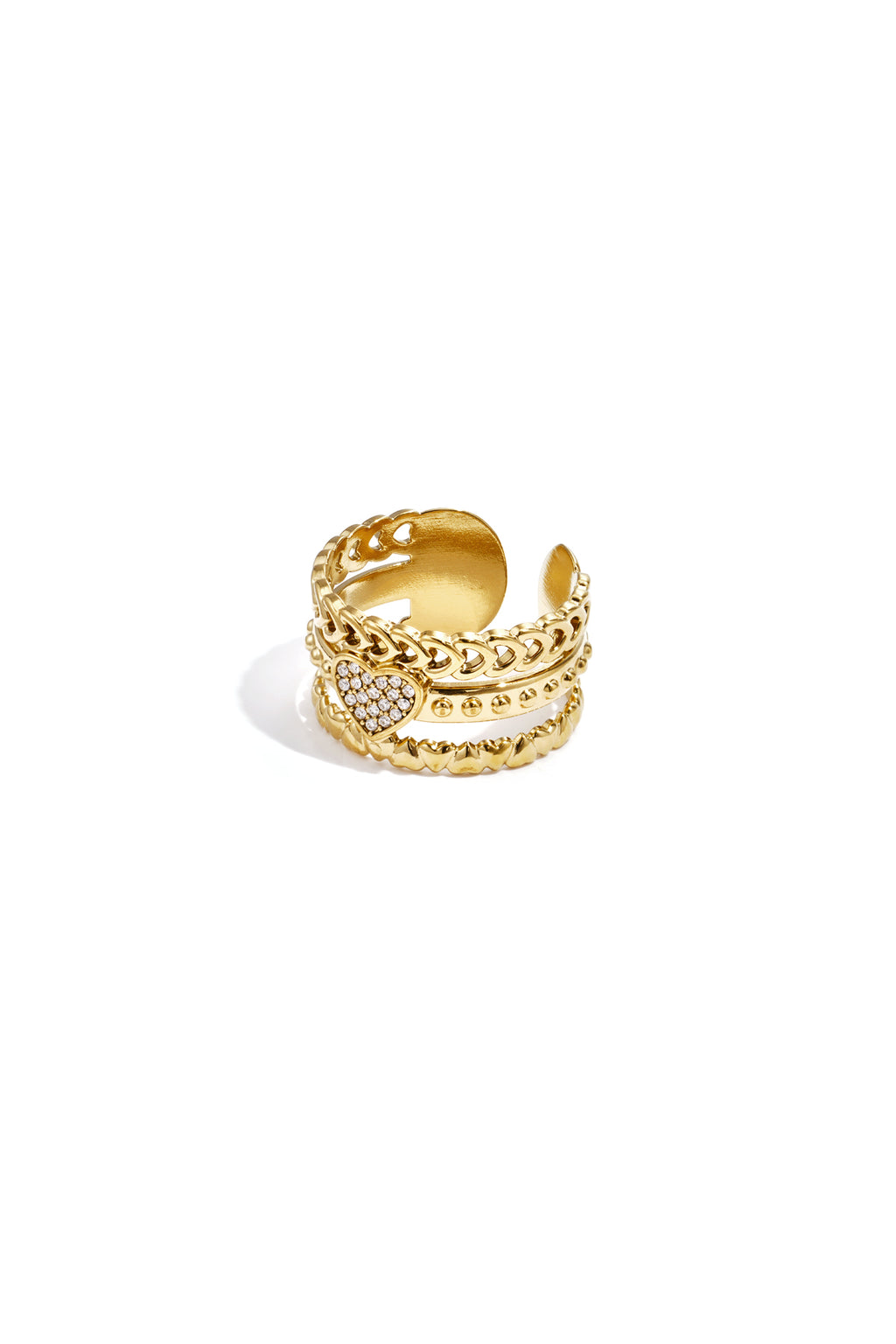 Anello importante con rosa nel cuore