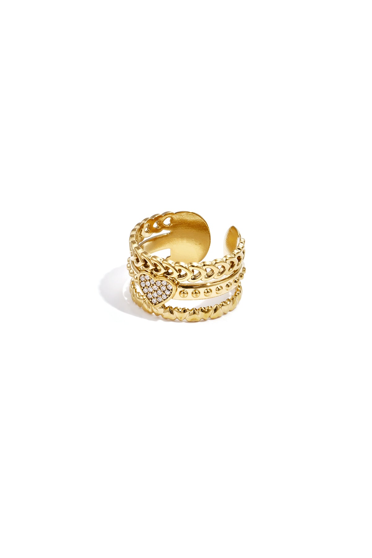 Anello importante con rosa nel cuore