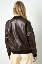 Tessuto Fibra di Poliestere Giacca Bomber Donna Autunno/Inverno Stile Urbano