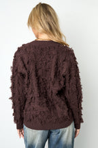 Maglione a V con frange