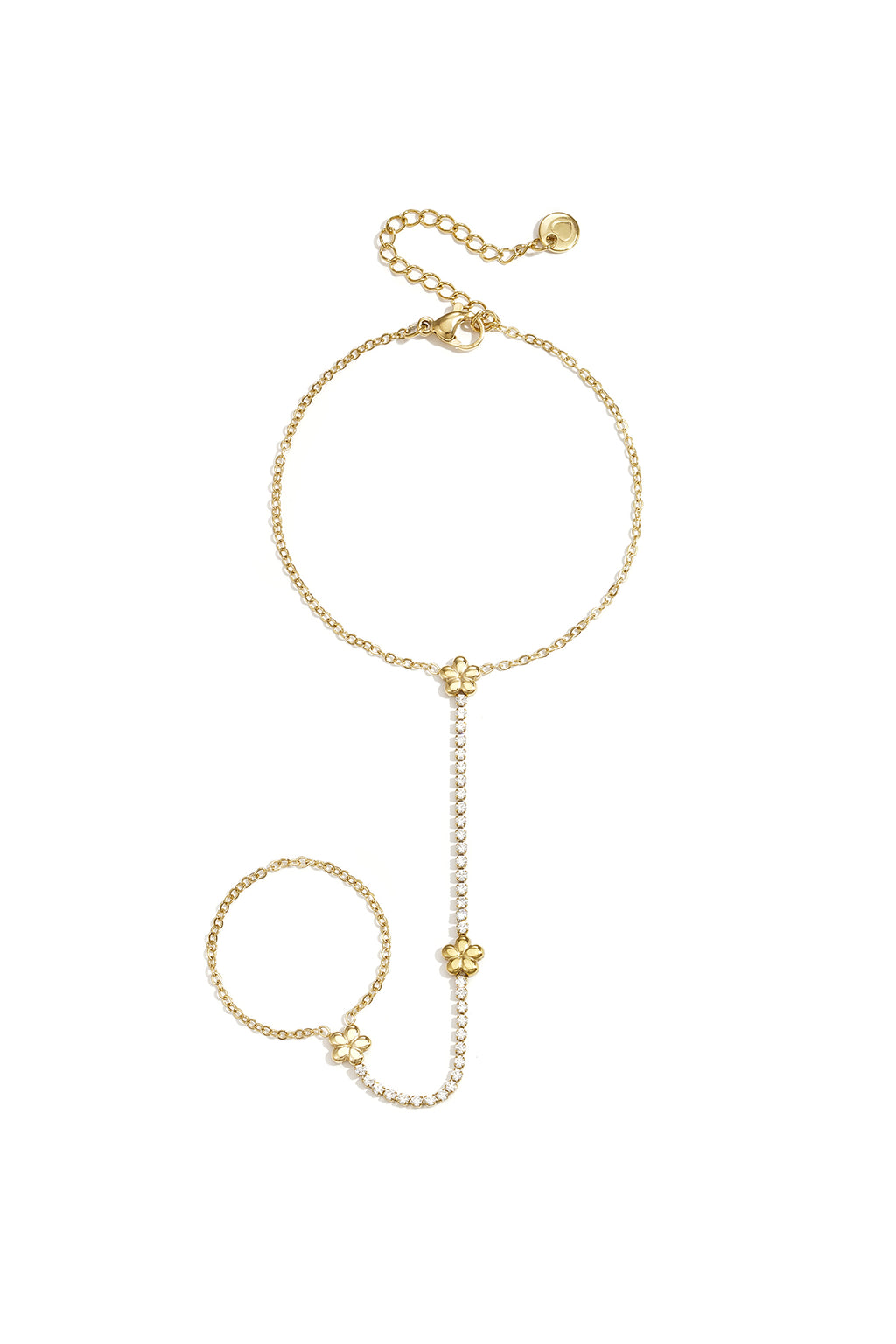 Collana in stile tennis con fiori
