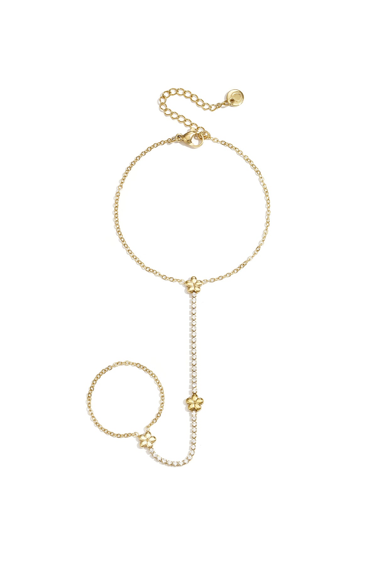 Collana in stile tennis con fiori