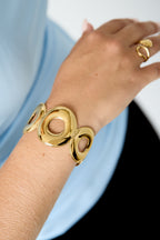 Bracciali a polsino in acciaio inossidabile, forma irregolare, casual, semplici, serie da donna.