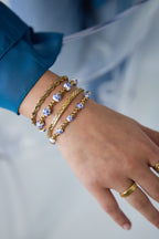Braccialetti con perline in acciaio inossidabile, serie casual e semplice da indossare tutti i giorni, gioielli da donna