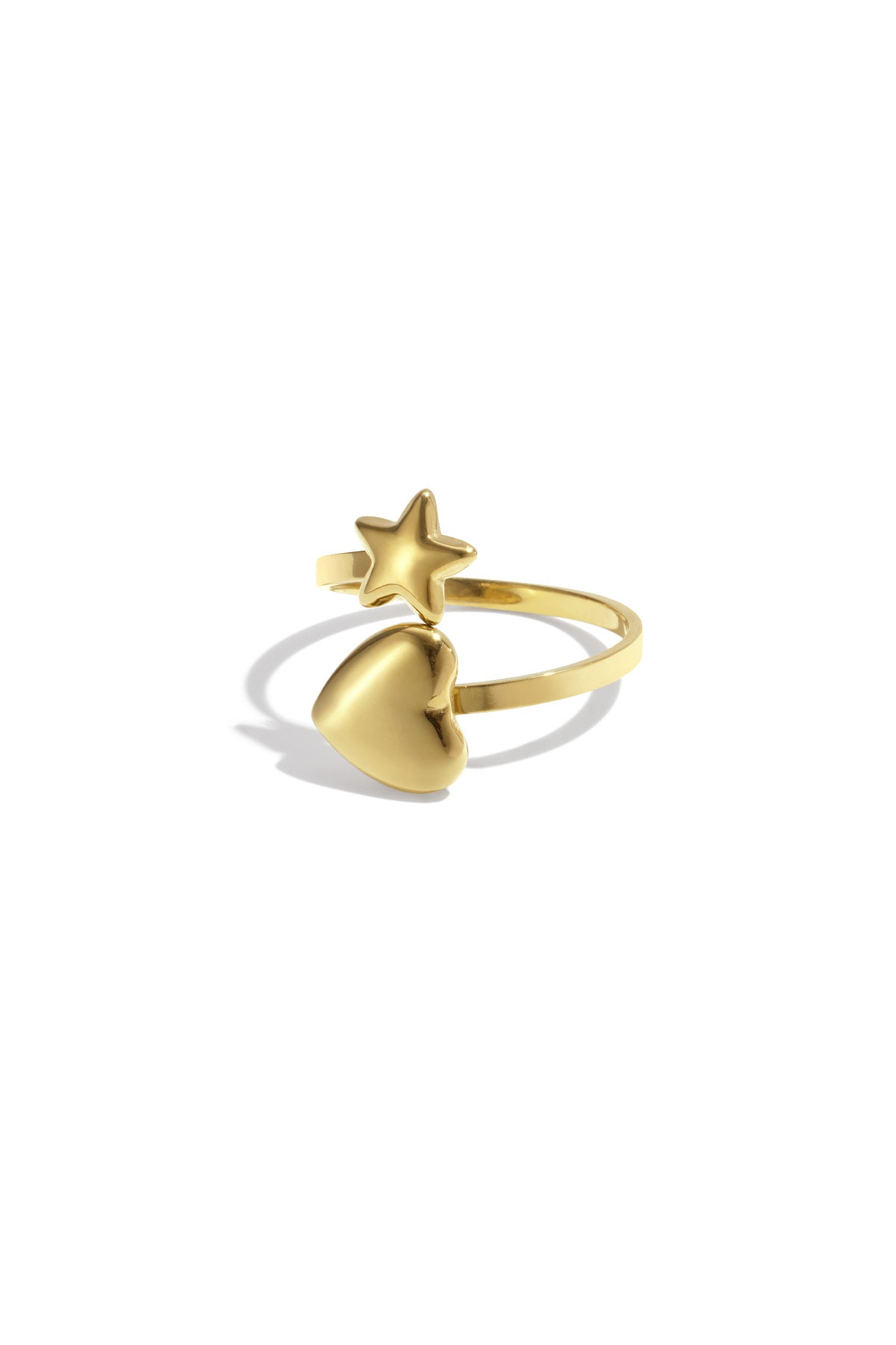 Anello con cuore e stella