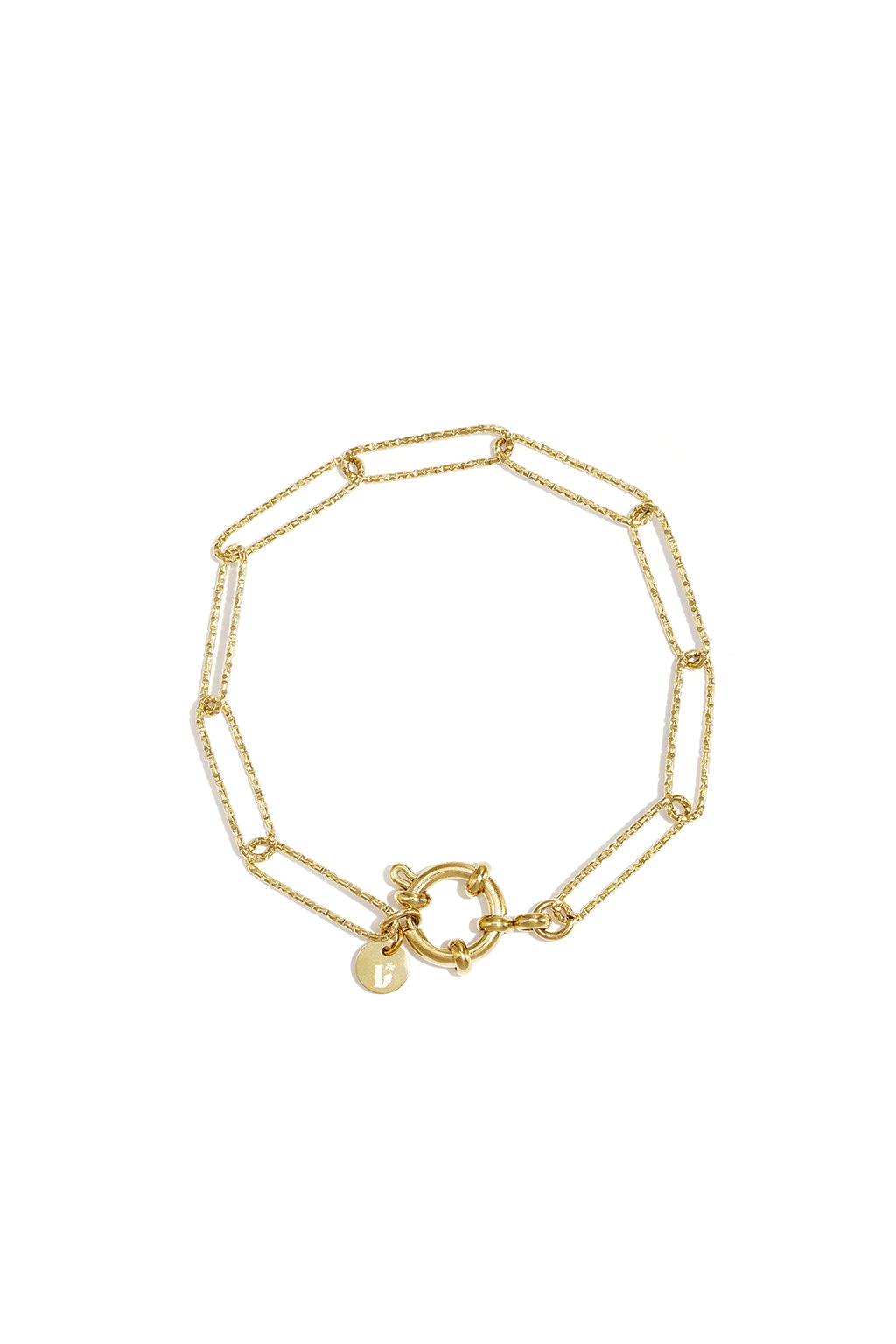 bracciale con chiusura frontale e maglie lunghe