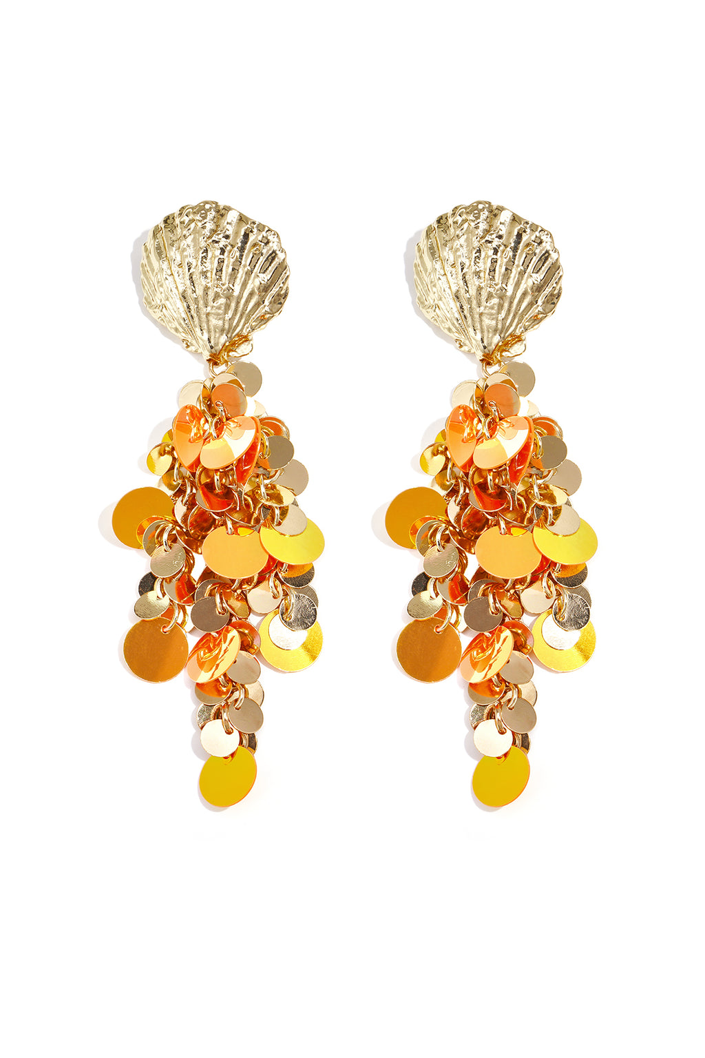 Orecchini a conchiglia con paillettes pendenti
