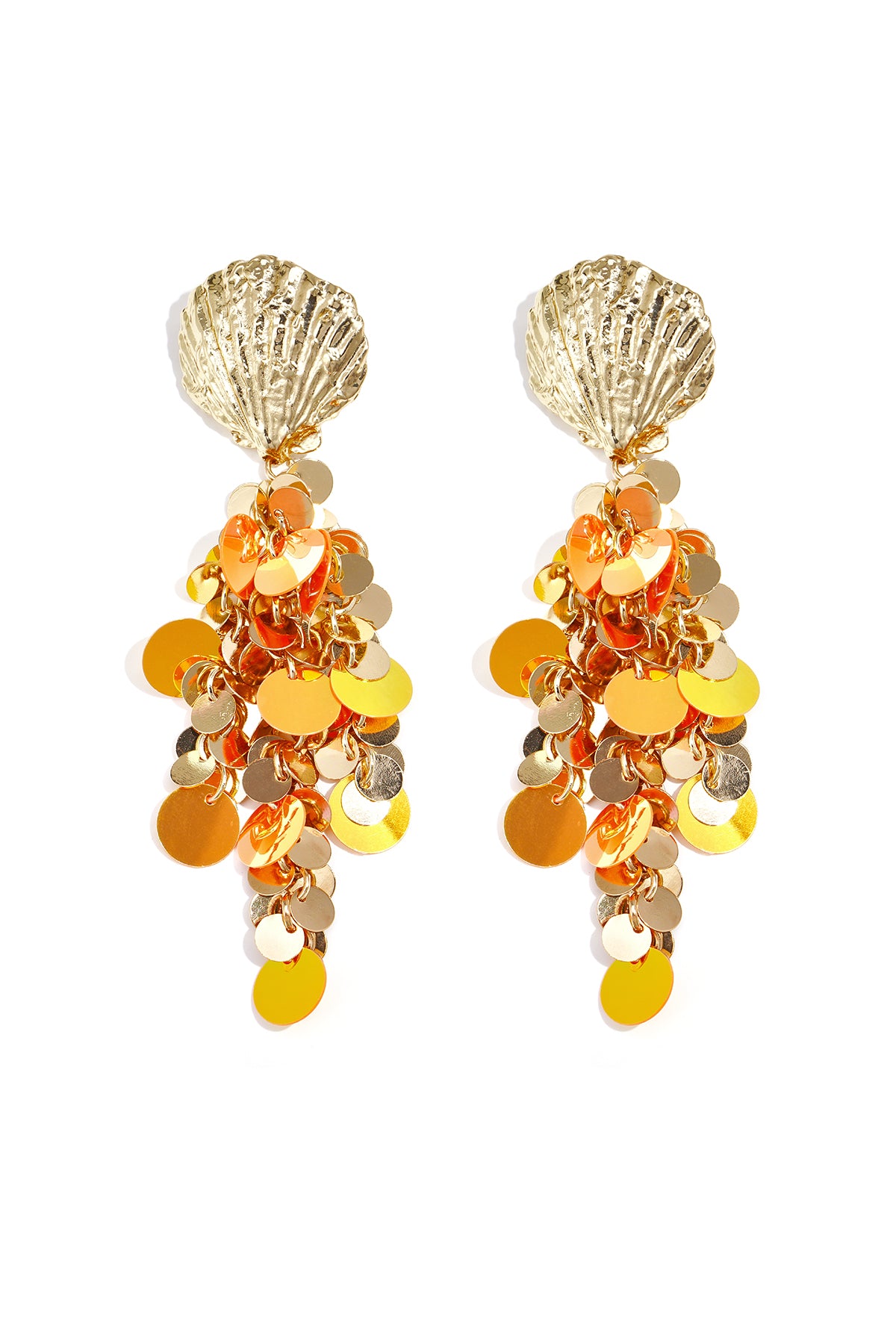 Orecchini a conchiglia con paillettes pendenti