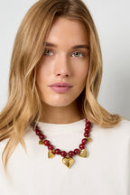 Collane con perline acriliche a forma di cuore, casual, quotidiane, serie etnica, gioielli da donna