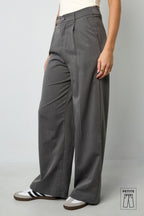 Tessuto Fibra di Poliestere Donna Pantalone Dritto Casual Autunno/Inverno