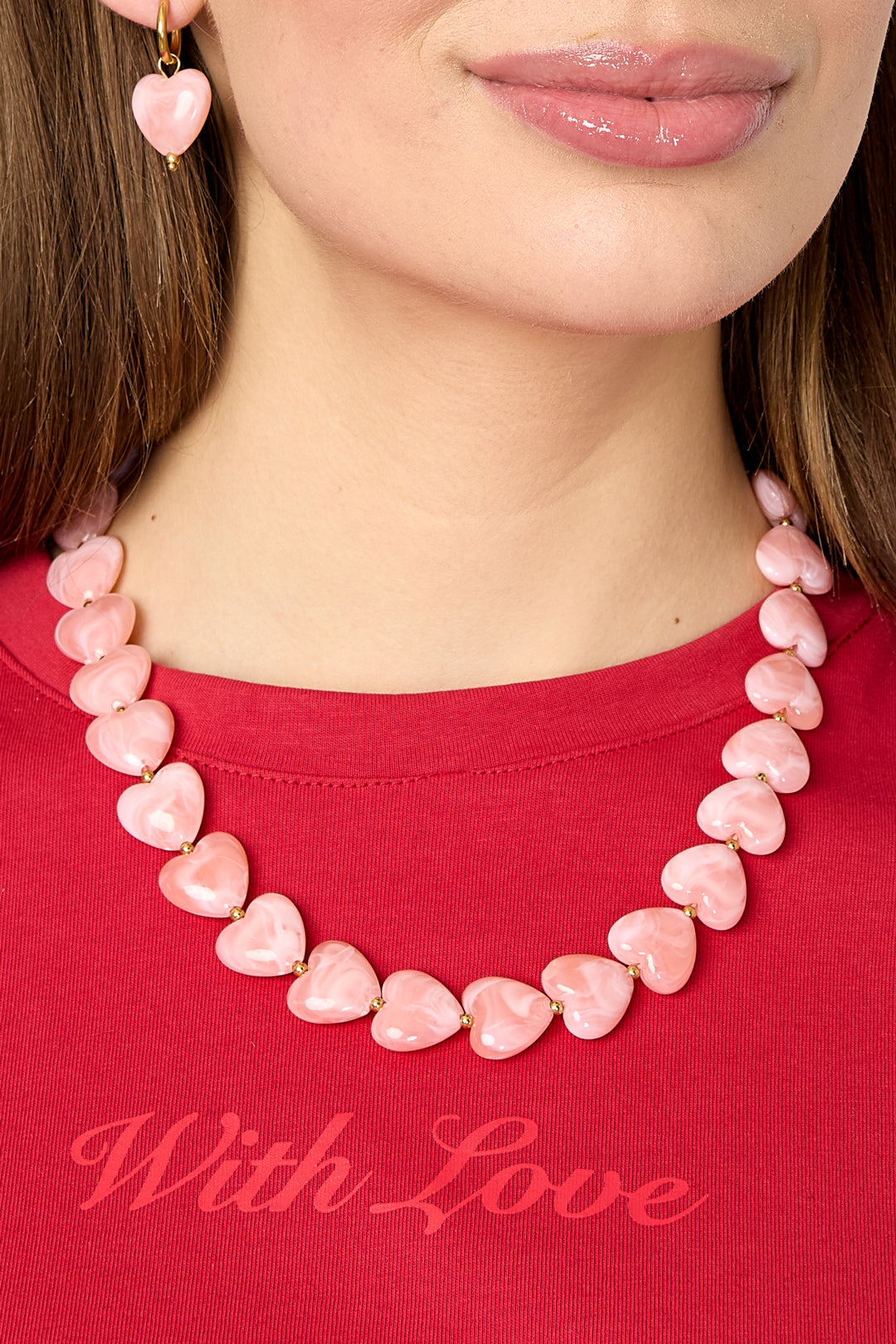 Collana con perle a forma di cuore
