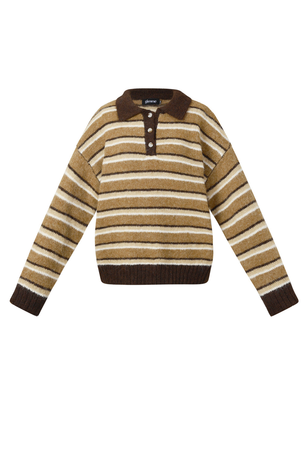 Maglione polo lavorato a maglia con righe