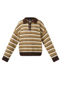 Maglione polo lavorato a maglia con righe