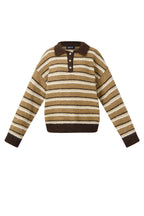 Maglione polo lavorato a maglia con righe