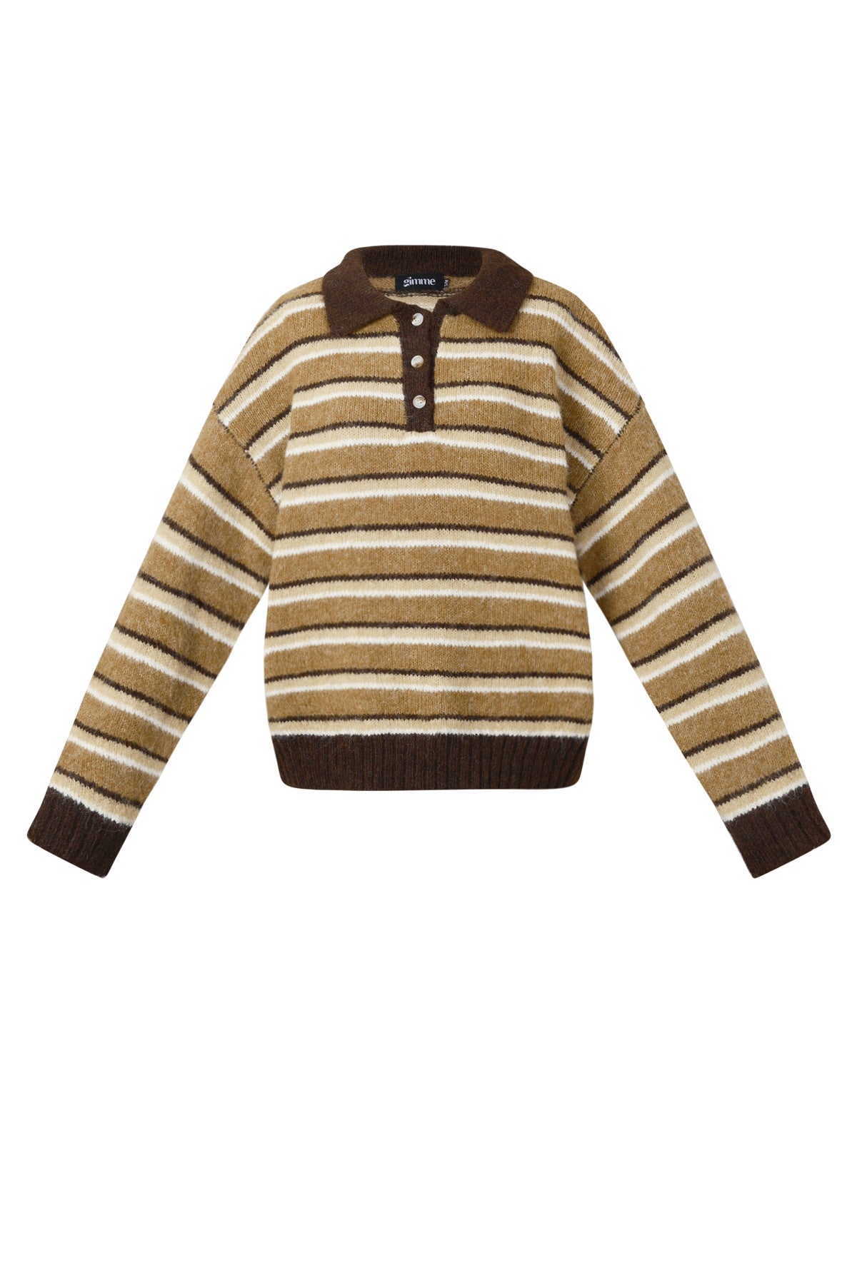 Maglione polo lavorato a maglia con righe