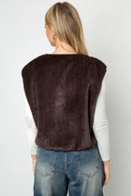 Gilet senza maniche in pelliccia sintetica