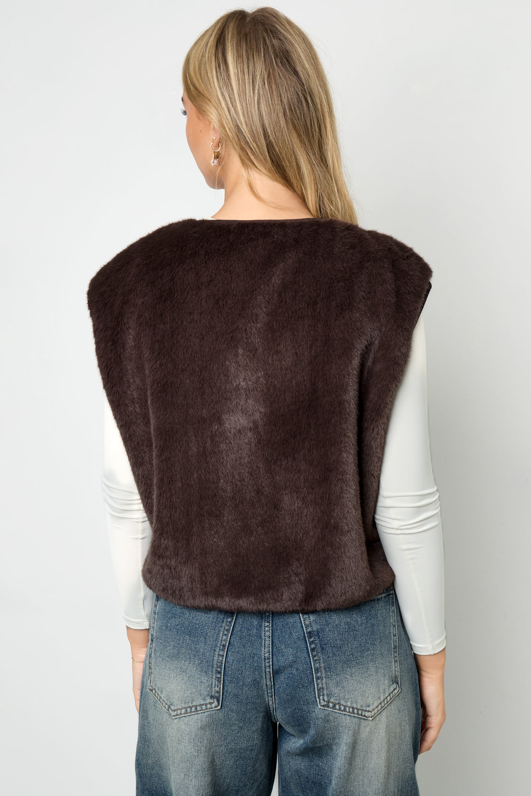 Gilet senza maniche in pelliccia sintetica