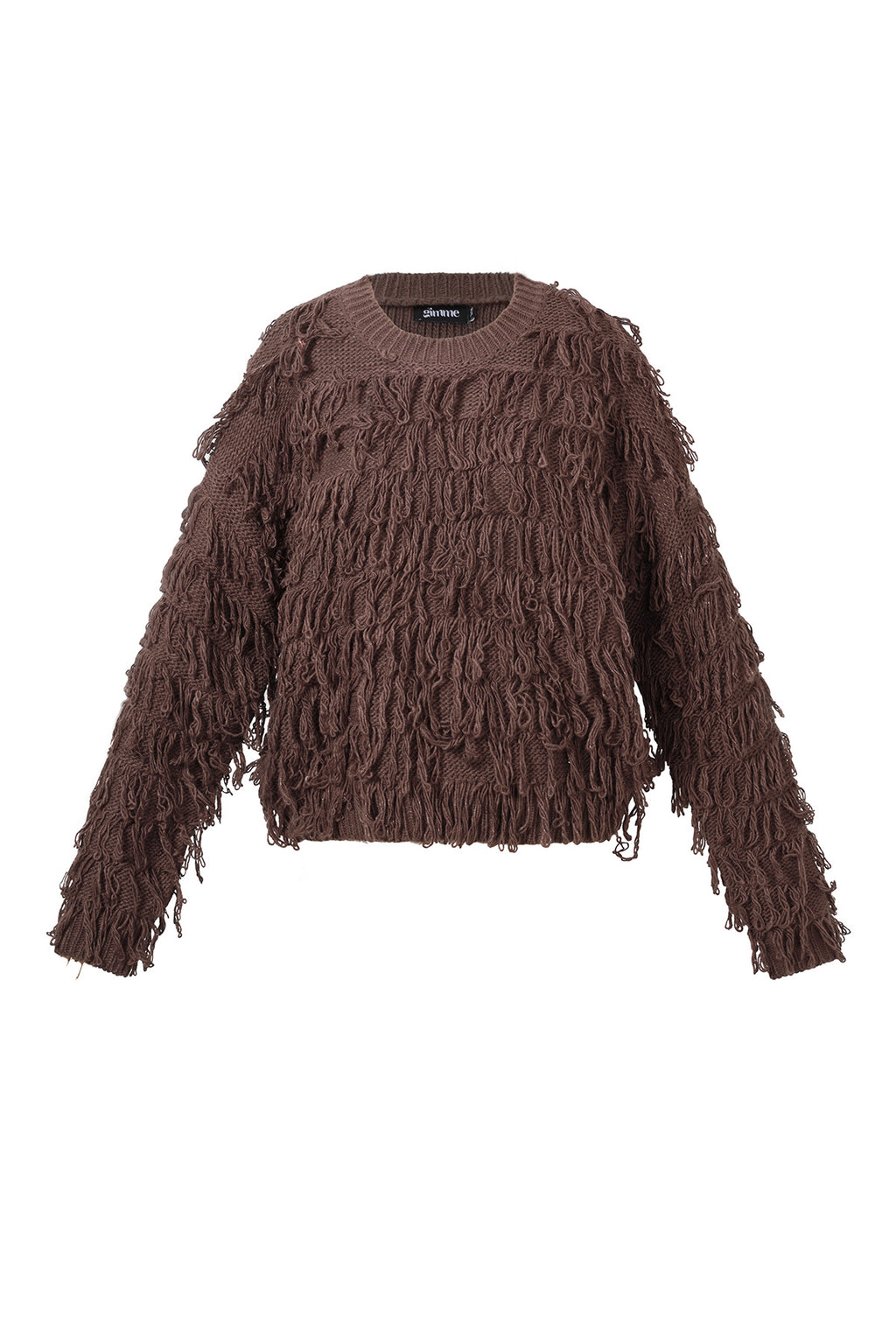 Maglione lavorato a maglia con frange