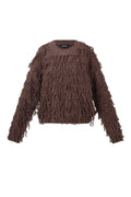 Maglione lavorato a maglia con frange