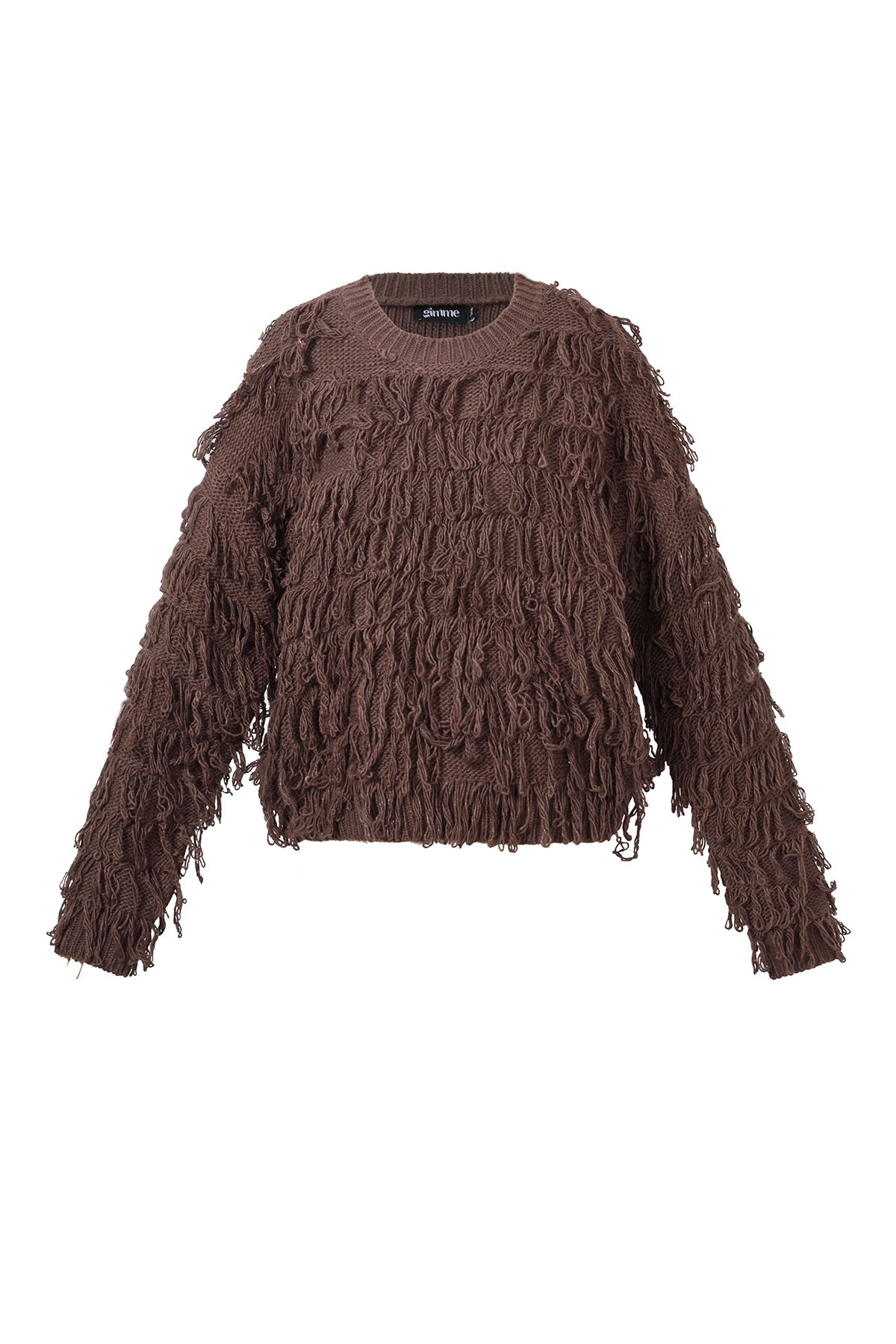 Maglione lavorato a maglia con frange