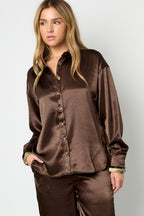 Tessuto Fibra di Poliestere Camicia Donna Casual Colore Puro Base