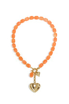 Collana di perline Squoval con cuore pendente