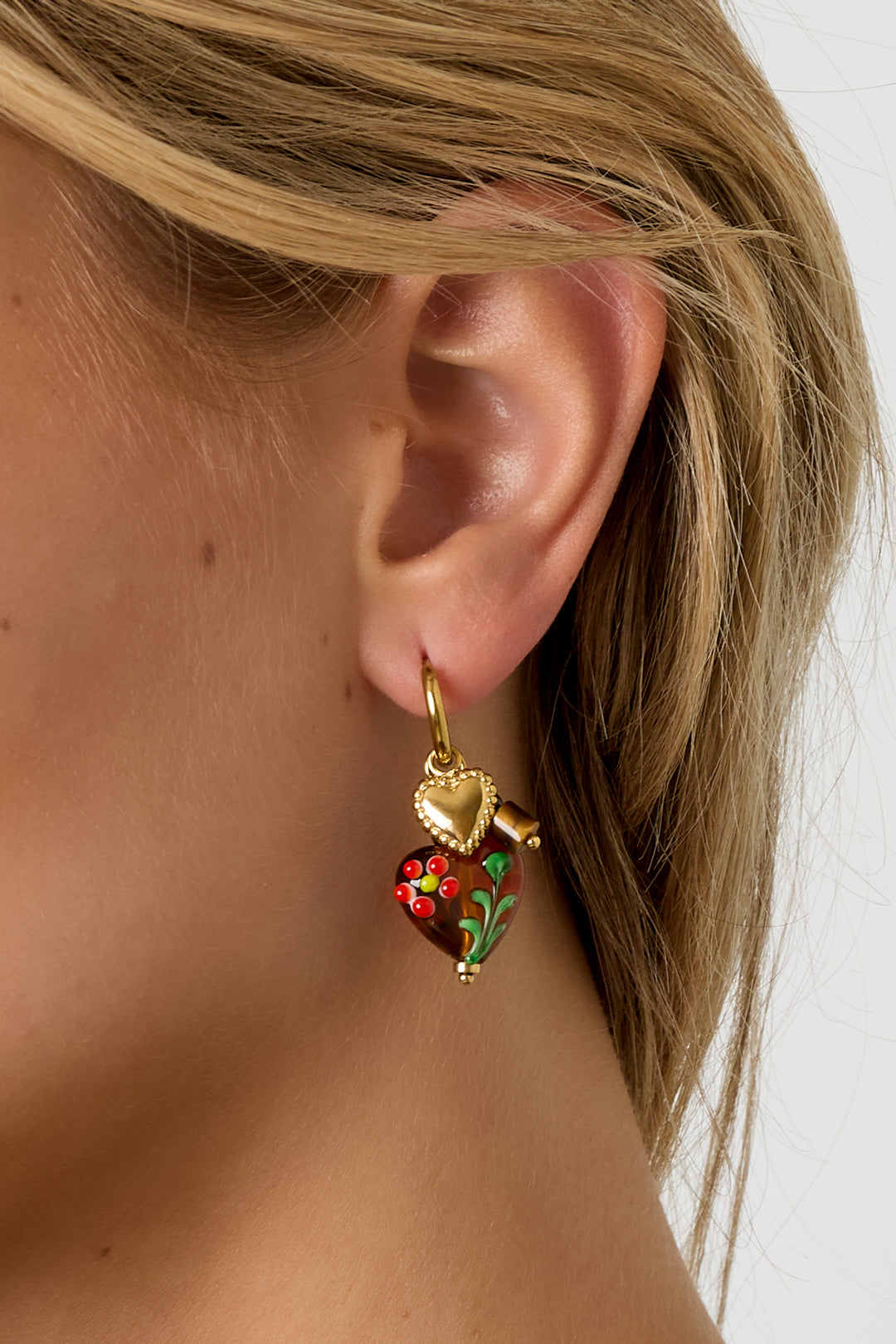 Orecchini pendenti in acciaio inossidabile a forma di cuore, casual, quotidiani, semplici, da donna