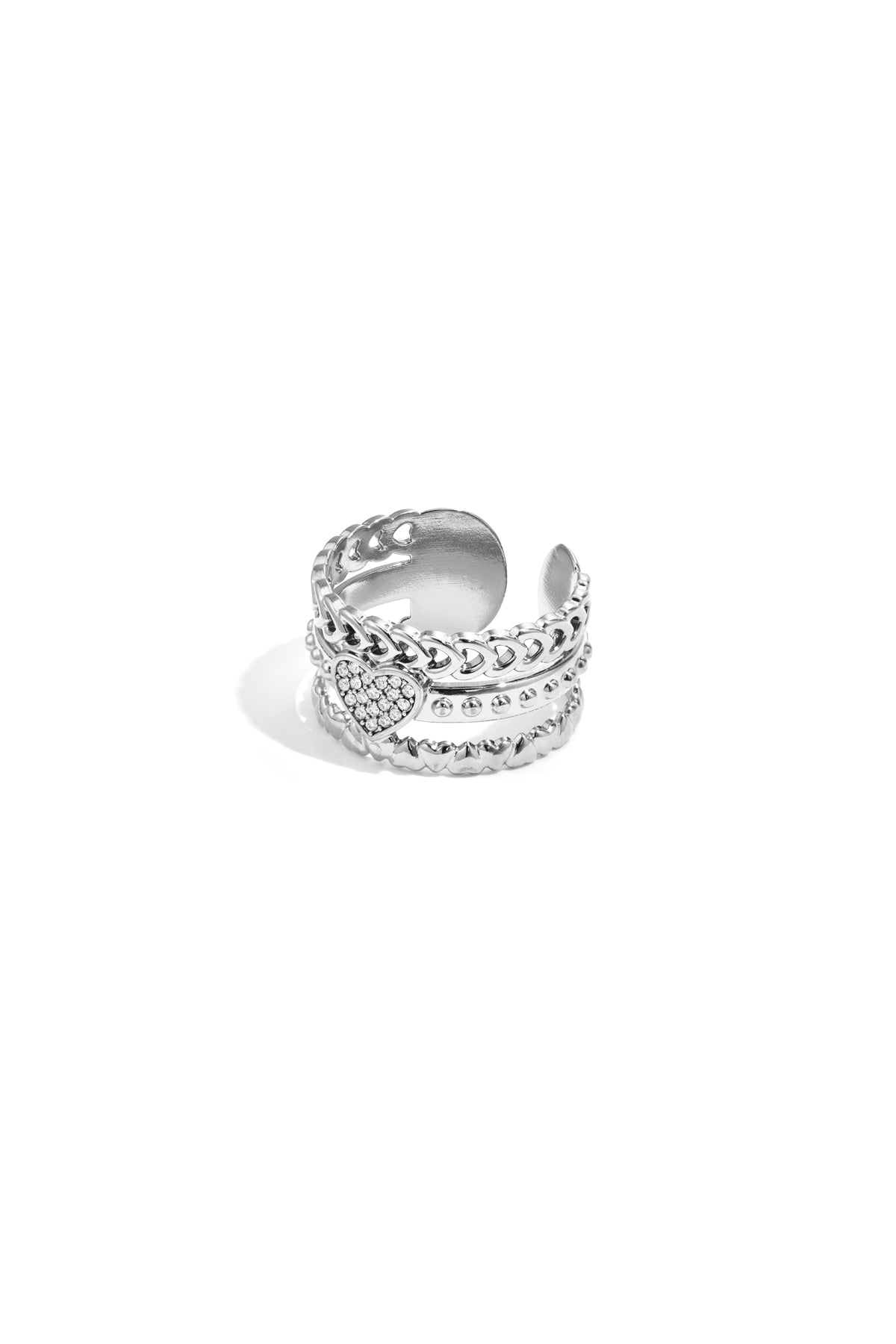 Anello importante con rosa nel cuore