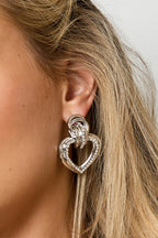 Orecchini pendenti in ferro a forma di cuore, eleganti gioielli natalizi della serie Lussuosa da donna
