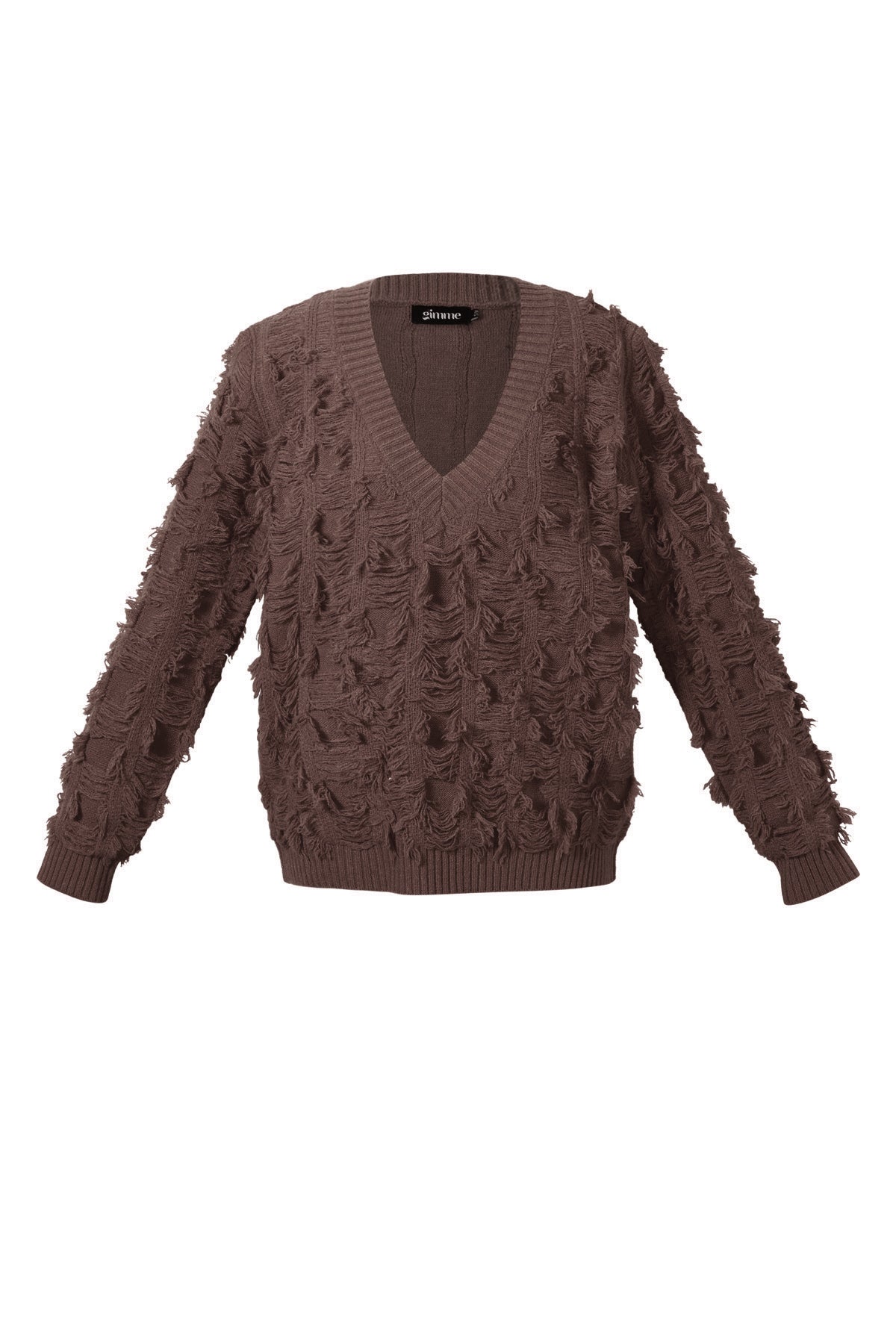 Maglione a V con frange