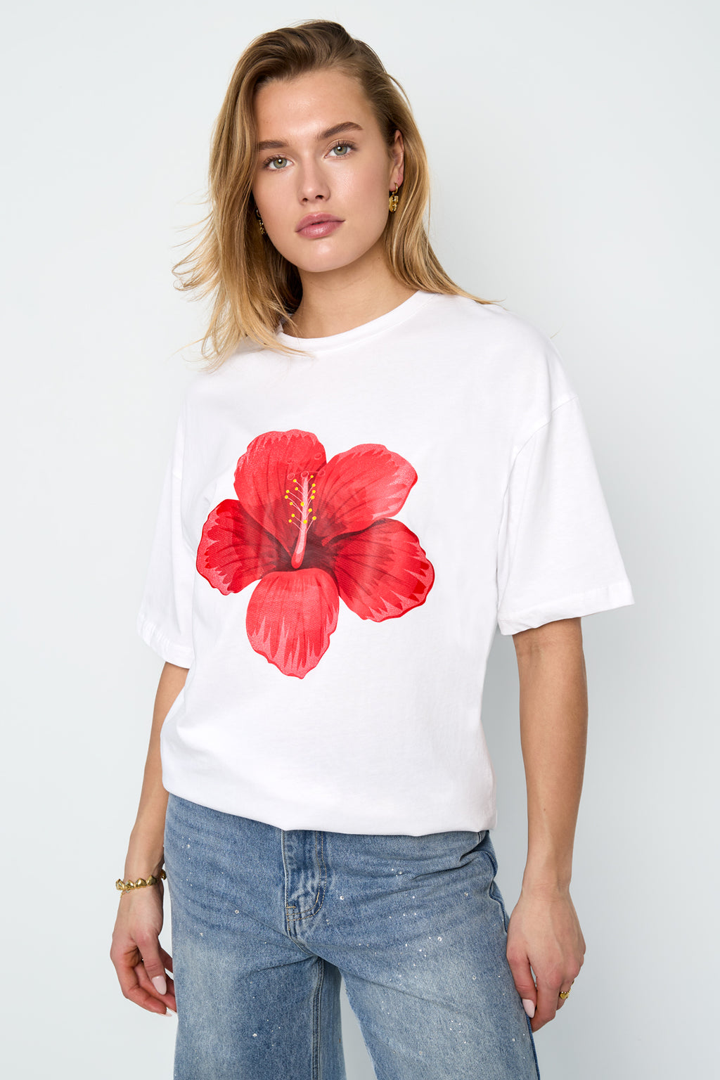Maglietta con fiori tropicali