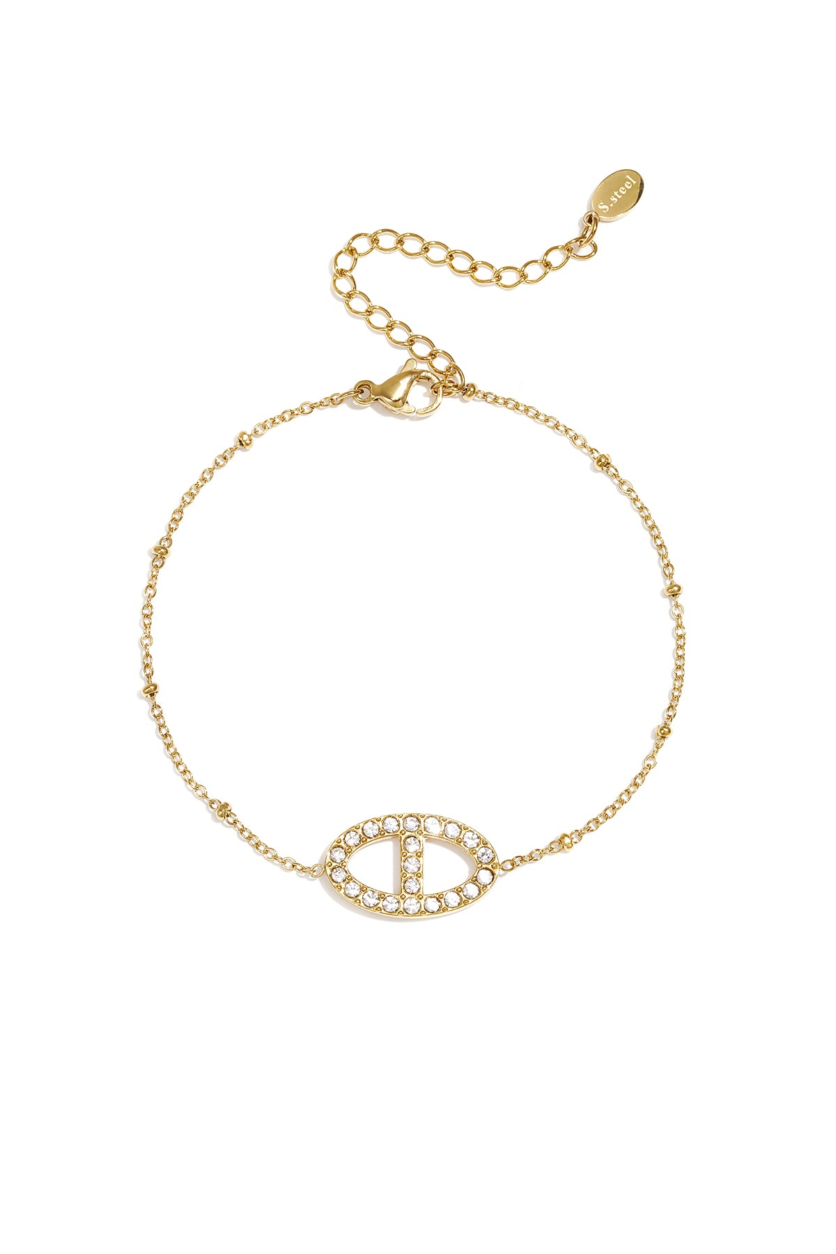 Bracciale con pietre in ciondolo ovale