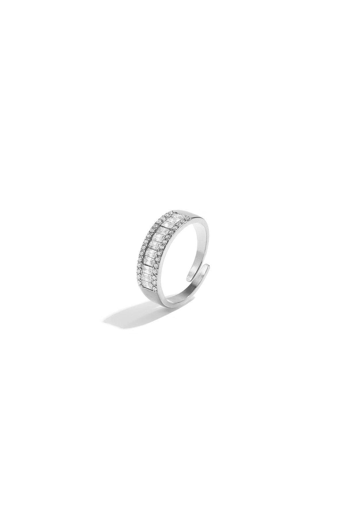 Anello di tendenza regolabile con strass