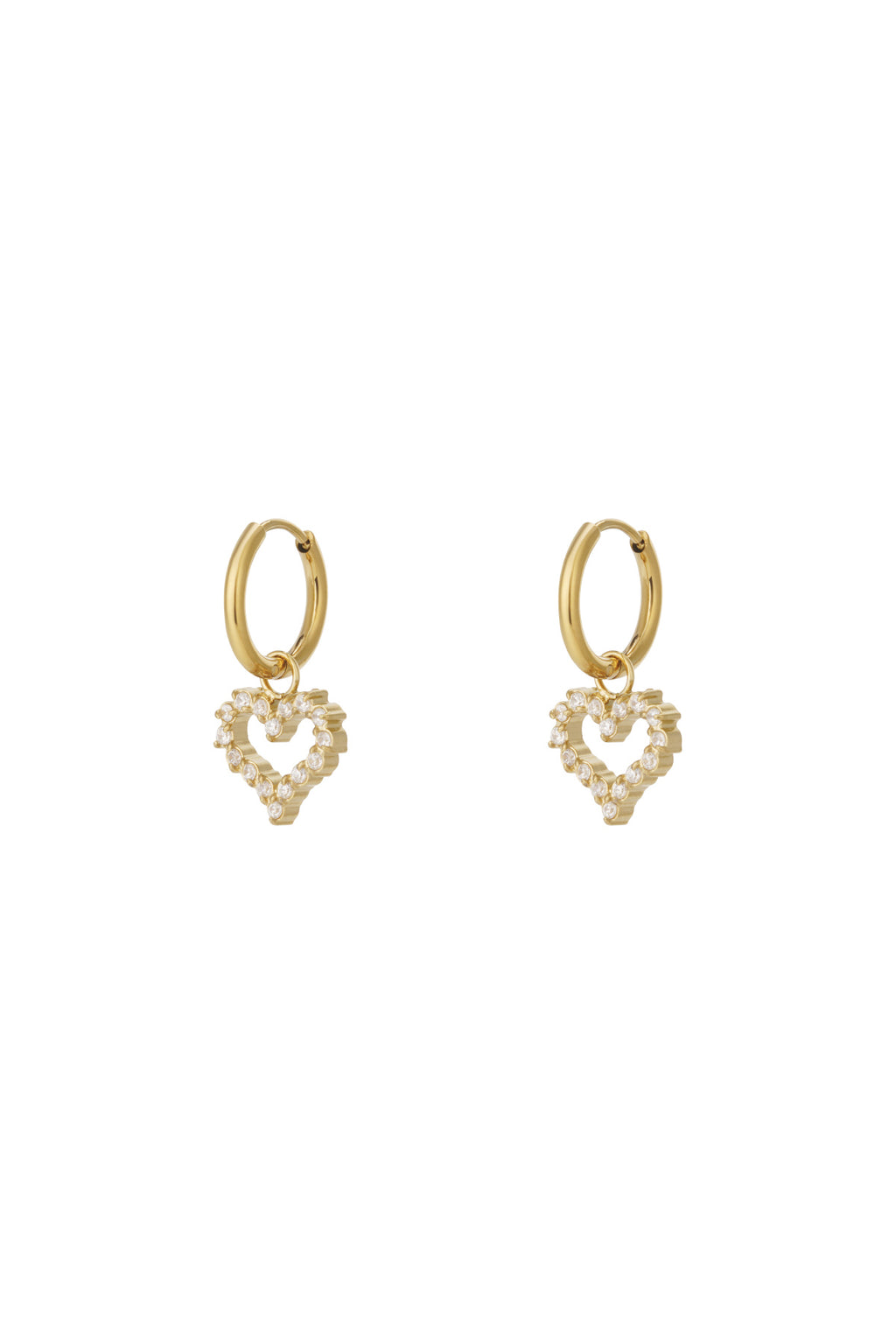 Orecchino a cuore con strass
