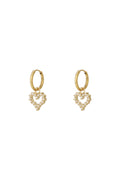 Orecchino a cuore con strass