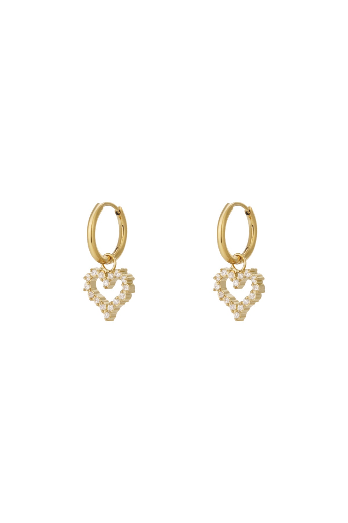 Orecchino a cuore con strass