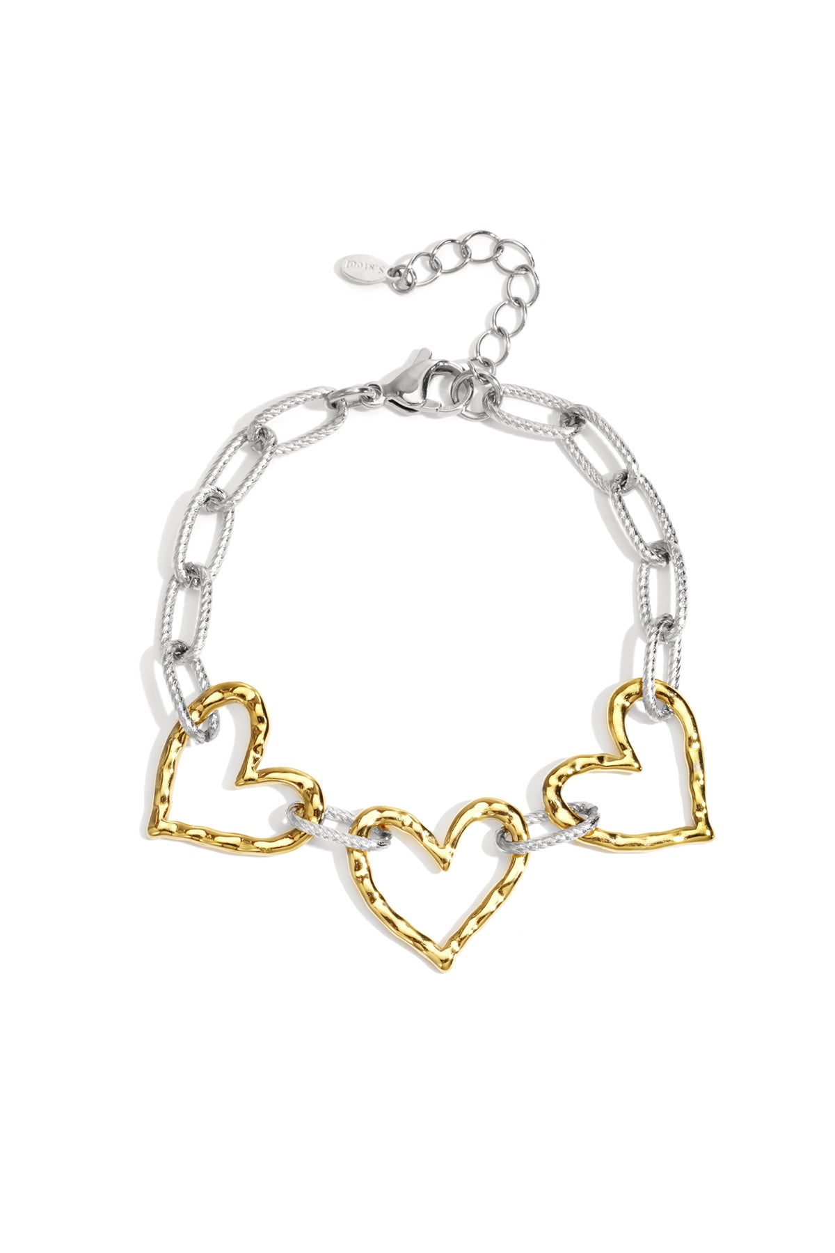 Braccialetti a catena in acciaio inossidabile con cuore, casual, quotidiani, semplici, gioielli da donna