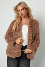 Tessuto Fibra di Poliestere Giacca Donna Elegante Colore Puro Autunno/Inverno